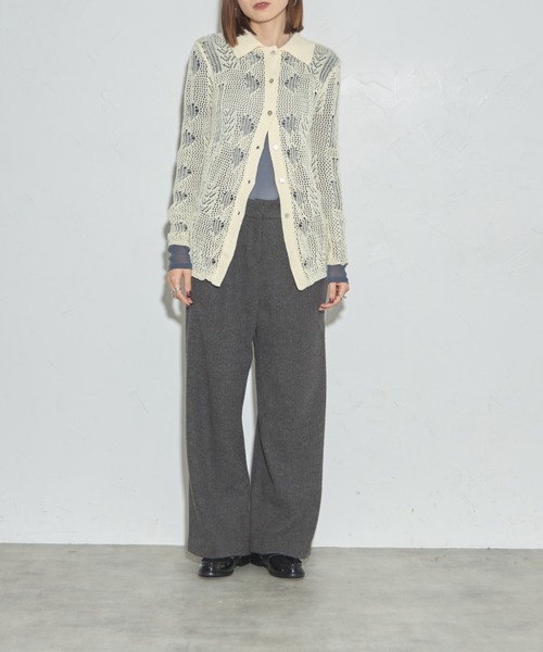 「leimn」 長袖ニット M ブラック×ホワイト レディース_画像9