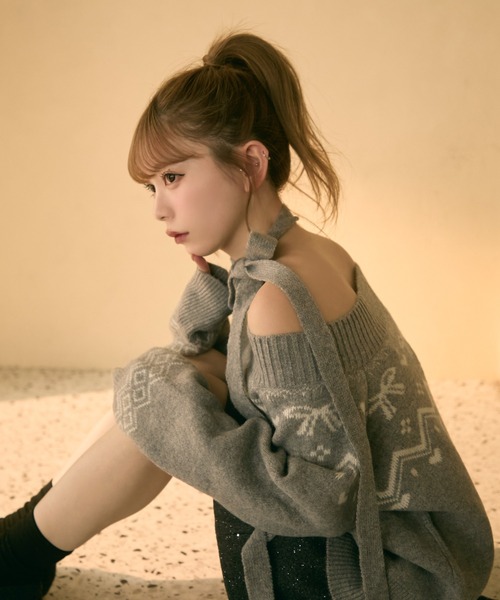 「TITTY&CO.」 長袖ニット FREE ピンク レディース_画像5