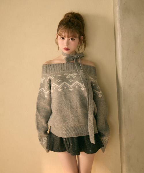 「TITTY&CO.」 長袖ニット FREE ピンク レディース_画像6