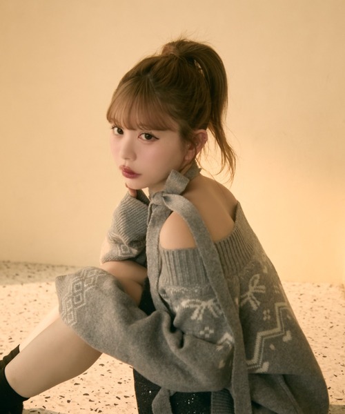 「TITTY&CO.」 長袖ニット FREE ピンク レディース_画像9