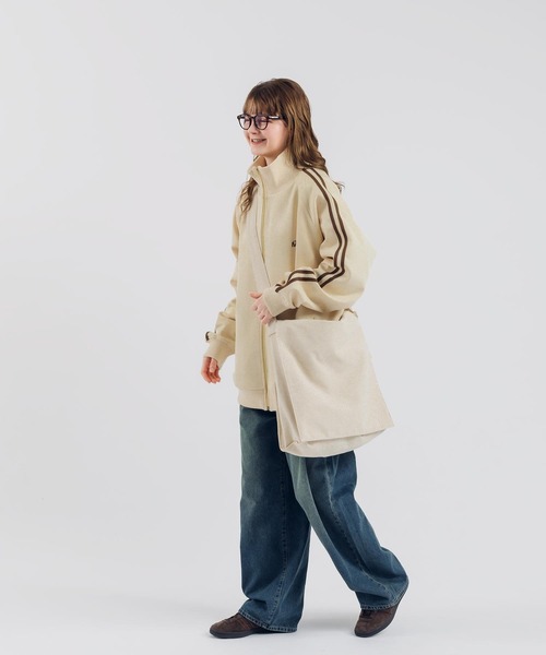 「MUHET」 ジャージブルゾン X-LARGE ネイビー レディース_画像2