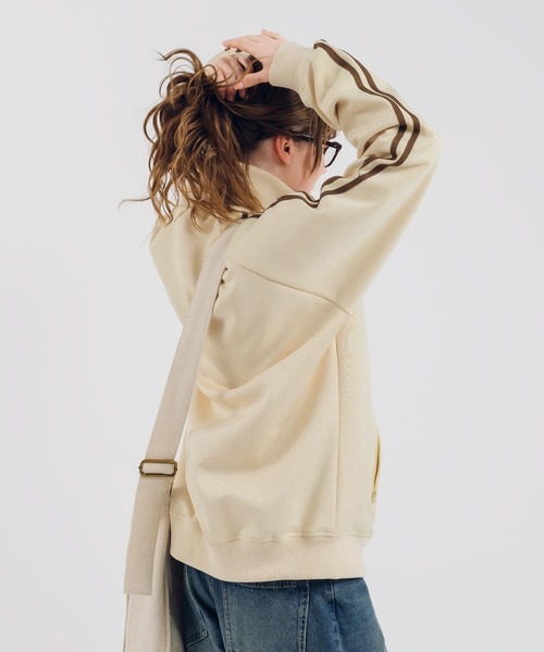 「MUHET」 ジャージブルゾン X-LARGE ネイビー レディース_画像6