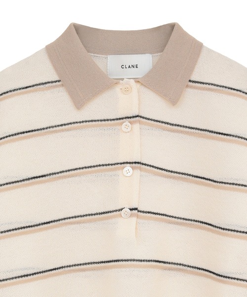 CLANE（クラネ） ニット セーター 「CLANE」SPONGY SHEER POLO KNIT