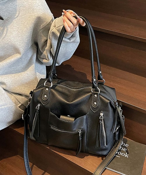 LA VORAGINE（ラ ヴォラジネ） ボストンバッグ 大容量2WAY スクエア