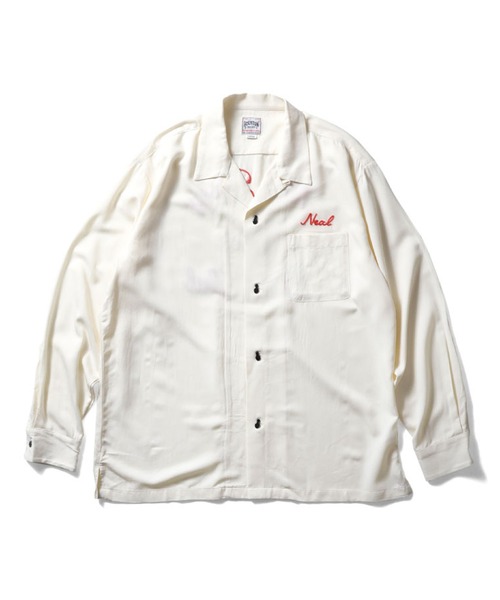 【*】様 50,60’s長袖レーヨンボーリングシャツ超美品 HOUSTON（ヒューストン） 長袖 ボーリングシャツ NEW JERSEY 刺繍