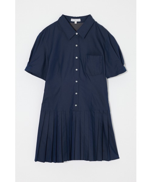 MOUSSY（マウジー） ワンピース 半袖 PLEATED SHIRT ミニドレス