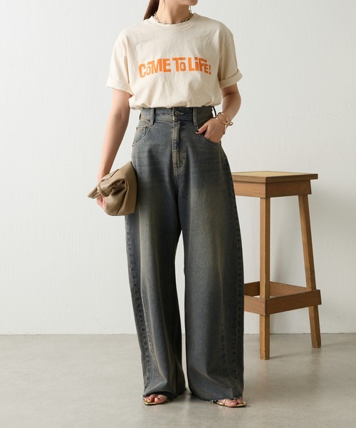 「MIXTA」 半袖Tシャツ MEDIUM オフホワイト レディース_画像2
