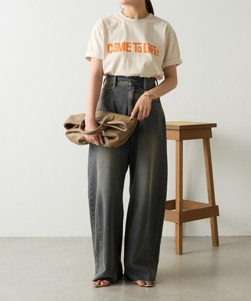 「MIXTA」 半袖Tシャツ MEDIUM オフホワイト レディース_画像9
