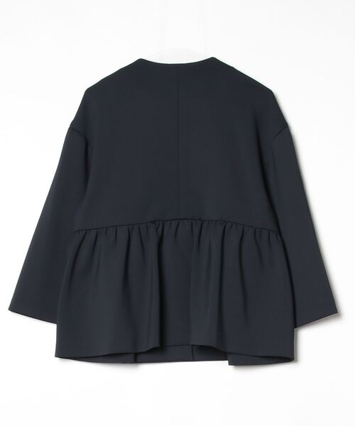 「UNITED ARROWS」 ノーカラージャケット 38 ネイビー レディースの画像