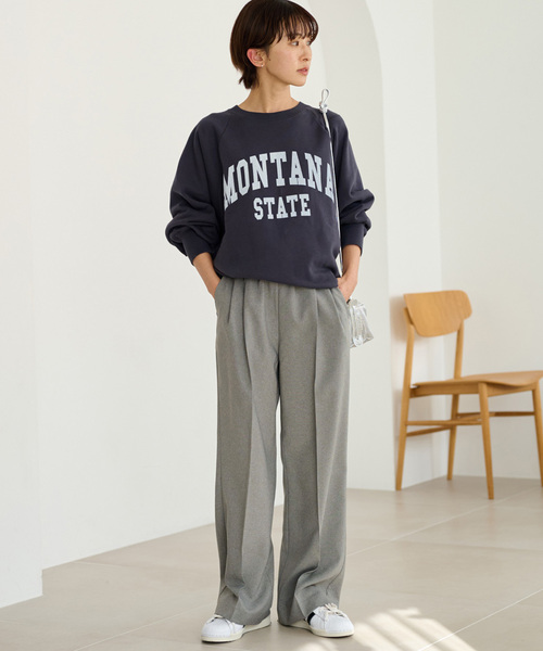 スラックス パンツ 「WEB限定追加2」マットウースフレアタックパンツ レディースの画像