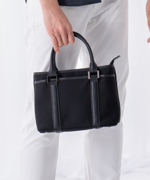 russet ボンディングミニトートバッグブラック TETE HOMME（テット オム） トートバッグ ボンディングミニトート