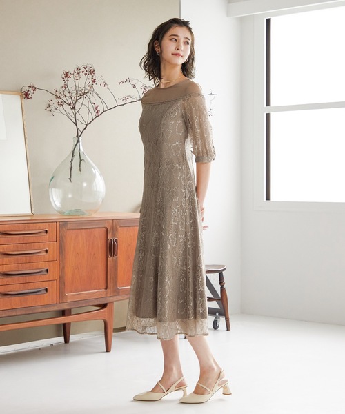「niana」 7分袖ワンピース M グリーン レディースの画像