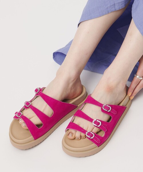 UNITED ARROWS 3ライン ビジュー サンダル 38/25cm UNITED ARROWS（ユナイテッドアローズ） サンダル ビジュー 3ライン