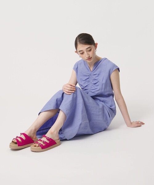 UNITED ARROWS 3ライン ビジュー サンダル 38/25cm UNITED ARROWS（ユナイテッドアローズ） サンダル ビジュー 3ライン