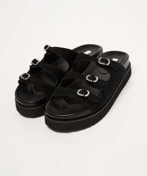 UNITED ARROWS 3ライン ビジュー サンダル 38/25cm UNITED ARROWS（ユナイテッドアローズ） サンダル ビジュー 3ライン