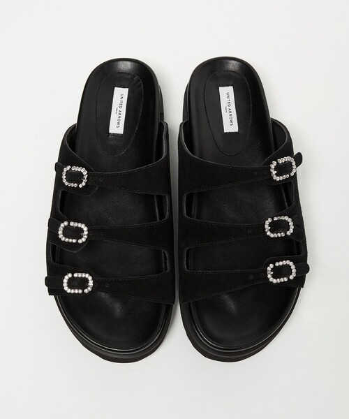 UNITED ARROWS 3ライン ビジュー サンダル 38/25cm UNITED ARROWS（ユナイテッドアローズ） サンダル ビジュー 3ライン