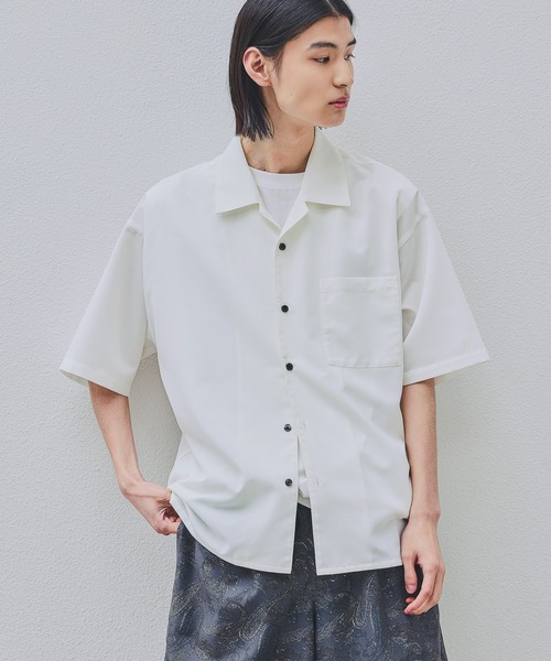 LAKOLE（ラコレ） シャツ 半袖 プレーンウィーブドライカイキンシャツ