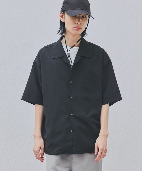 LAKOLE（ラコレ） シャツ 半袖 プレーンウィーブドライカイキンシャツ