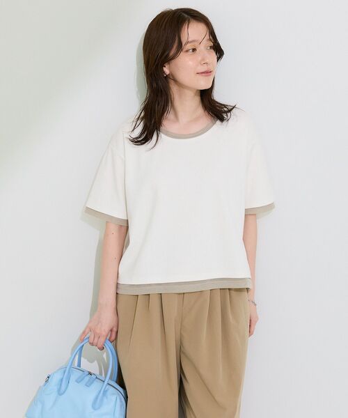 Green Parks（グリーンパークス） tシャツ 半袖 チュールレイヤード 