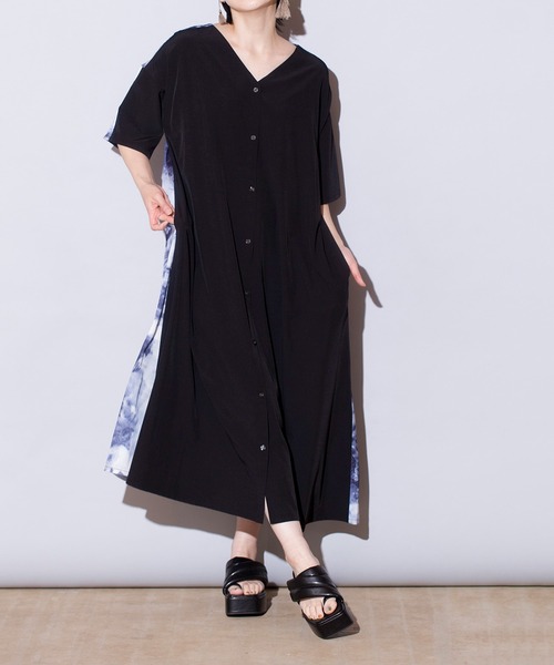 「OSMOSIS」 半袖ワンピース ONE SIZE グレー レディース_画像10