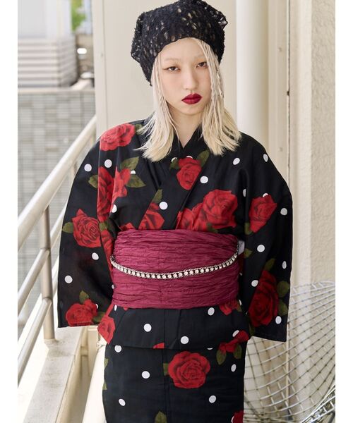 浴衣 「jouetueオリジナル」ローズドットセパレート浴衣 レディースの画像