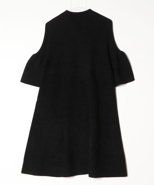 「CFCL」 POTTERY VELVET LONG BELL SLEEVE FLARE MINI DRESS ニットワンピース FREE ブラック_画像2