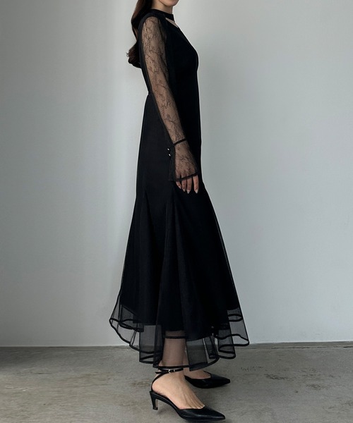 「Louere」 長袖ワンピース X-LARGE ブラック レディース_画像4