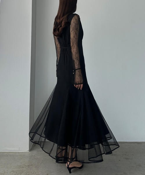 「Louere」 長袖ワンピース X-LARGE ブラック レディース_画像5