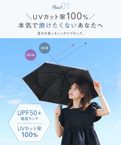 titivate（ティティベイト） 晴雨兼用 自動開閉 日傘 長傘 日傘 完全