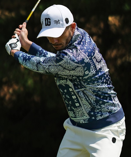 DIVINER GOLF ペイズリー ネイビー ゴルフパンツ ジャージ XL DIVINER GOLF 【DIVINER GOLF】 ゴルフウェア セットアップ
