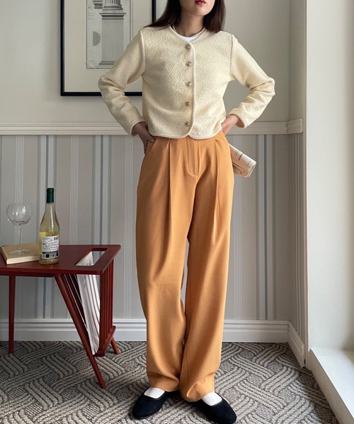 Didot.showroom ジャケット ノーカラージャケット プードルツイード