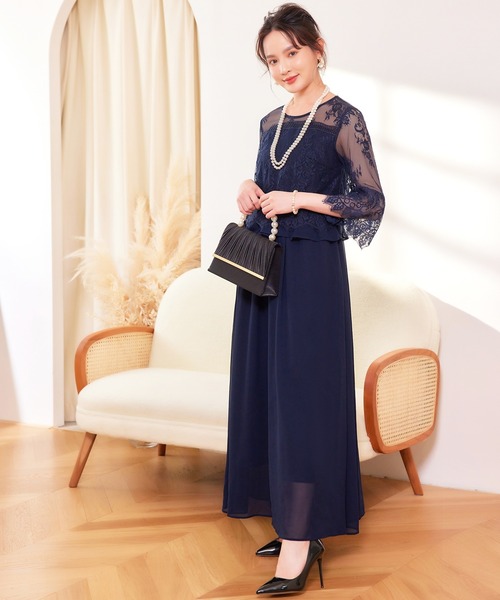 DRESS+ ワンピース レース 披露宴 結婚式 フォーマル パーティー