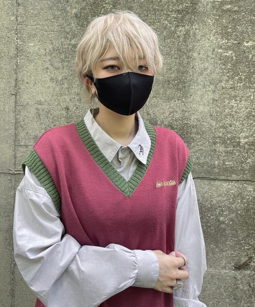 ベスト ジレ gibous/ギボス/ two tone knit vest/LHP別注ツートンニットベスト レディース メンズ L.H.P ベスト ジレ gibous/ギボス/ two tone knit vest/LHP別注