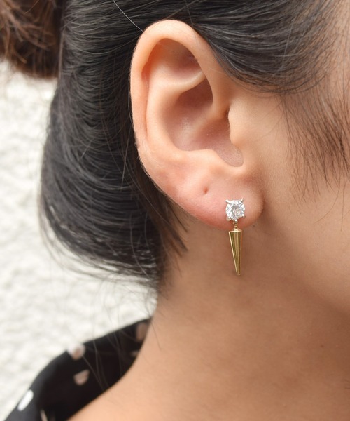 e.m. ★ ピアス e.m. ピアス 2Psetジルコニアスタッズピアス レディース メンズ