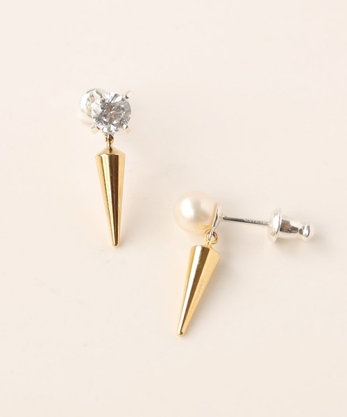 e.m. ピアス 2Psetジルコニアスタッズピアス レディース メンズ