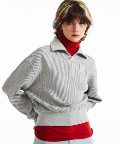 トレーナー スウェット KIRSH CHERRY HIGH NECK HALF ZIP UP/キルシーチェリーハイネックハーフジップアップ レディース
