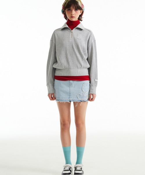 トレーナー スウェット KIRSH CHERRY HIGH NECK HALF ZIP UP/キルシーチェリーハイネックハーフジップアップ レディース トレーナー スウェット KIRSH CHERRY HIGH NECK HALF ZIP UP