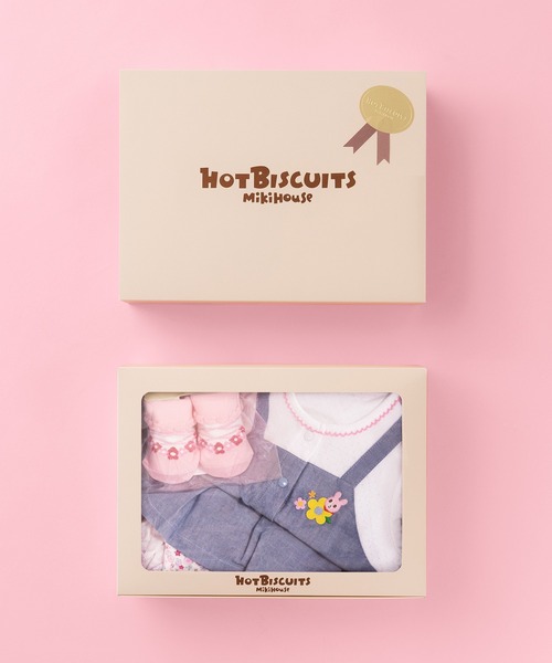 HOT BISCUITS 出産祝い ショートオール＆ソックスセット「BOX付き
