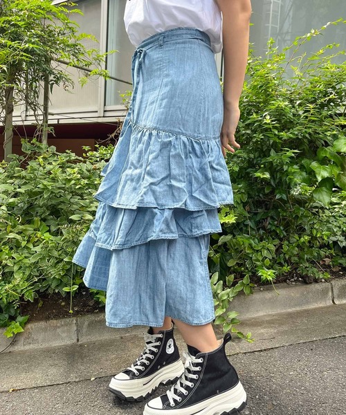  jeans 総柄　デニムスカート CIMARRON デニムスカート 「 JEANS / シマロンジーンズ