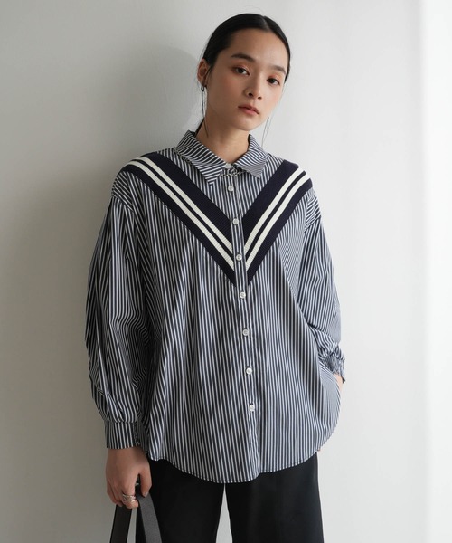 LADYMADE（レディメイド） ブラウス シャツ リブライン切り替えシャツ
