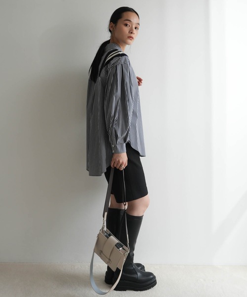 ブラウス シャツ リブライン切り替えシャツ レディース LADYMADE ブラウス シャツ リブライン切り替えシャツ レディース