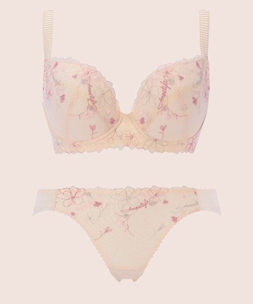 AMOSTYLE（アモスタイル） ブラジャー ショーツセット 「脇をすっきり