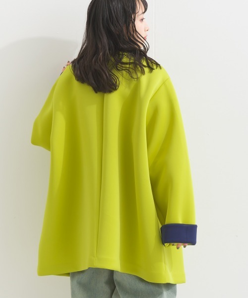 ジャケット ノーカラージャケット ダンボールニットジャケット  