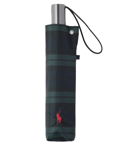 POLO RALPH LAUREN 折りたたみ傘 ツイル先染めチェック 自動開閉