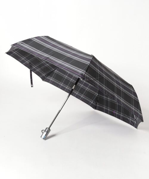 ★新品★ポロラルフローレン　メンズ　折りたたみ傘　ワンタッチ自動開閉　グレー 雨傘】ポロ ラルフ ローレン (POLO RALPH LAUREN) 先染め