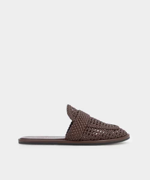 CHARLES ＆ KEITH サンダル ウーブンスリップオンフラット