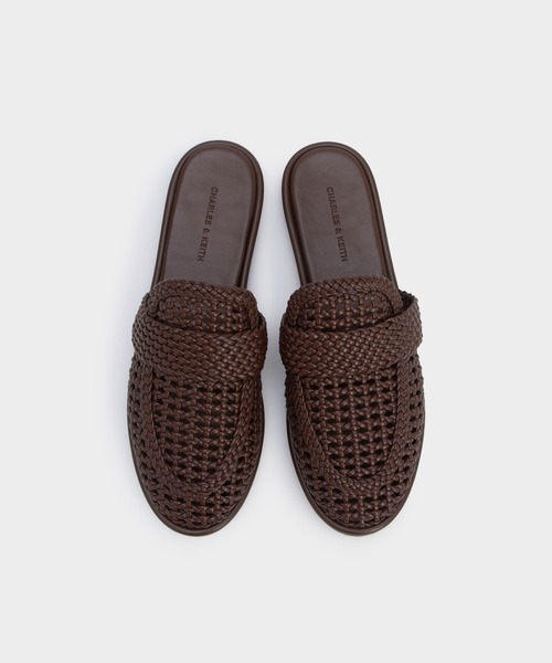 CHARLES&KEITH◆ウーブンスライドサンダル フラット◆送料込 ウーブン スライドサンダル - Black | CHARLES & KEITH