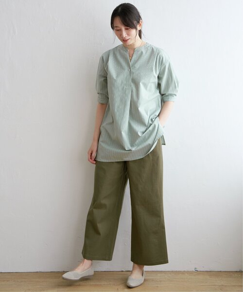 ikka（イッカ） ブラウス シャツ バンドカラースキッパーチュニック