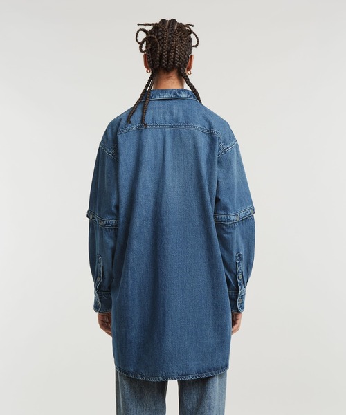 G-STAR RAW ワンピース MODULAR SHIRT DRESS/ロングデニムシャツ