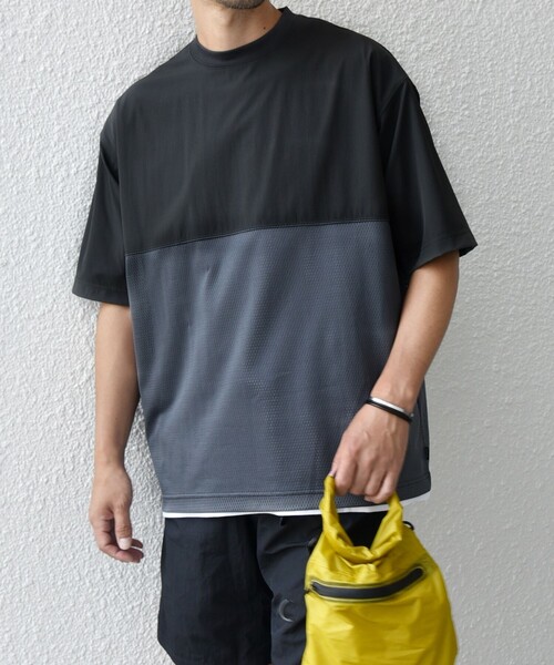 SHIPS any tシャツ any: 「洗濯機可能」ナイロン / メッシュ コンビ